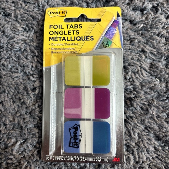 NWT pack of 3 colored post-it foil tabs - Picture 1 of 2